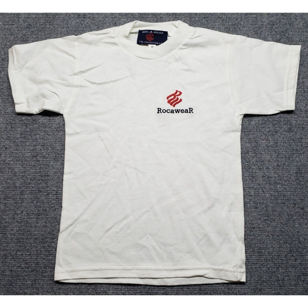 Vintage Rocawear T-Shirt Youth M White The Collection USA NOS Y2K 90's